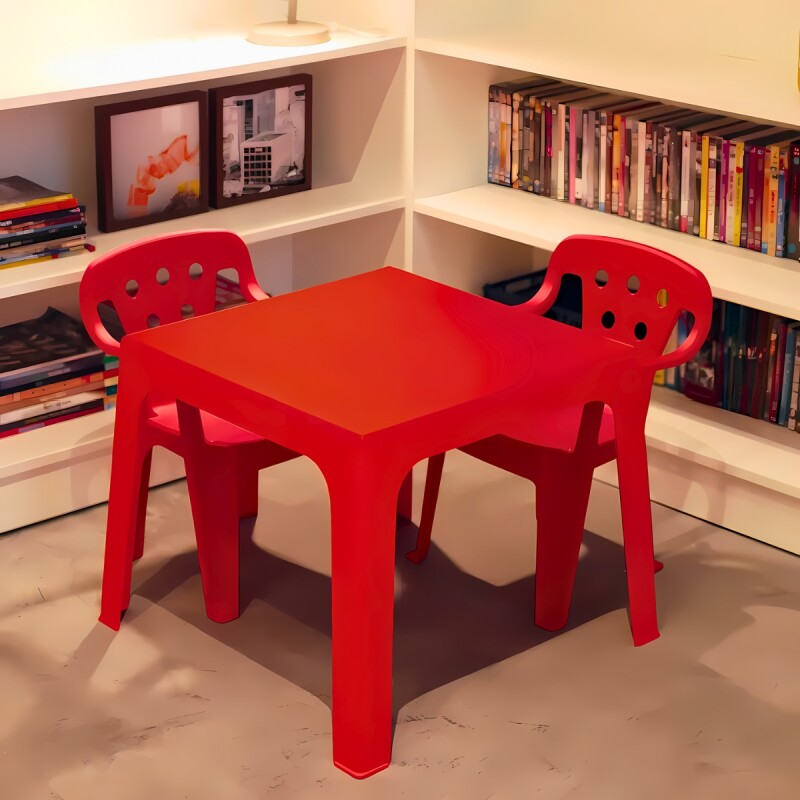 Juego De Mesa + 2 sillas infantil ROJO