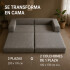 Sofá Sillón Cama ComboHome Teddy Premium 3 Cuerpos Corderoy Gris 1