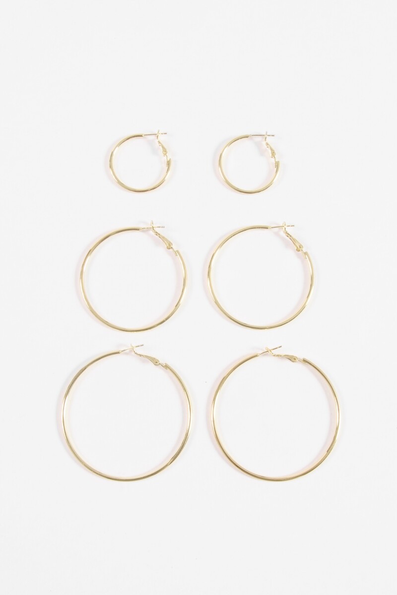 Set de aros finos dorado