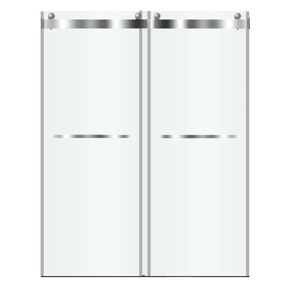 Mampara De Vidrio 8Mm Con Perfiles De Aluminio Cromo 140X200 Cm 