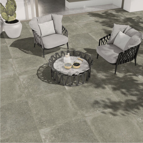 Porcelanato Verde Mate Antideslizante 60X60X2 Piso Espesorado Exterior GAMAS DE GRIS