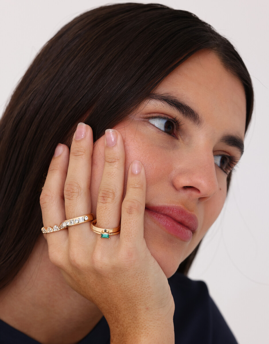 Set De Anillos Con Strass 