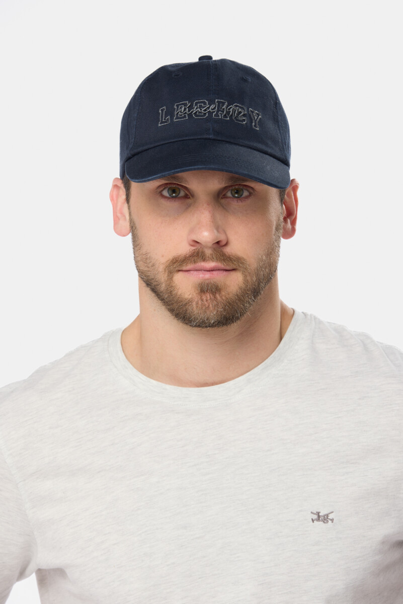 GORRO VISERA DE LONA BORDADO - Azul 