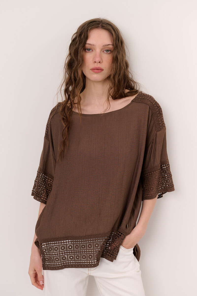 BLUSA MARIA MARRON