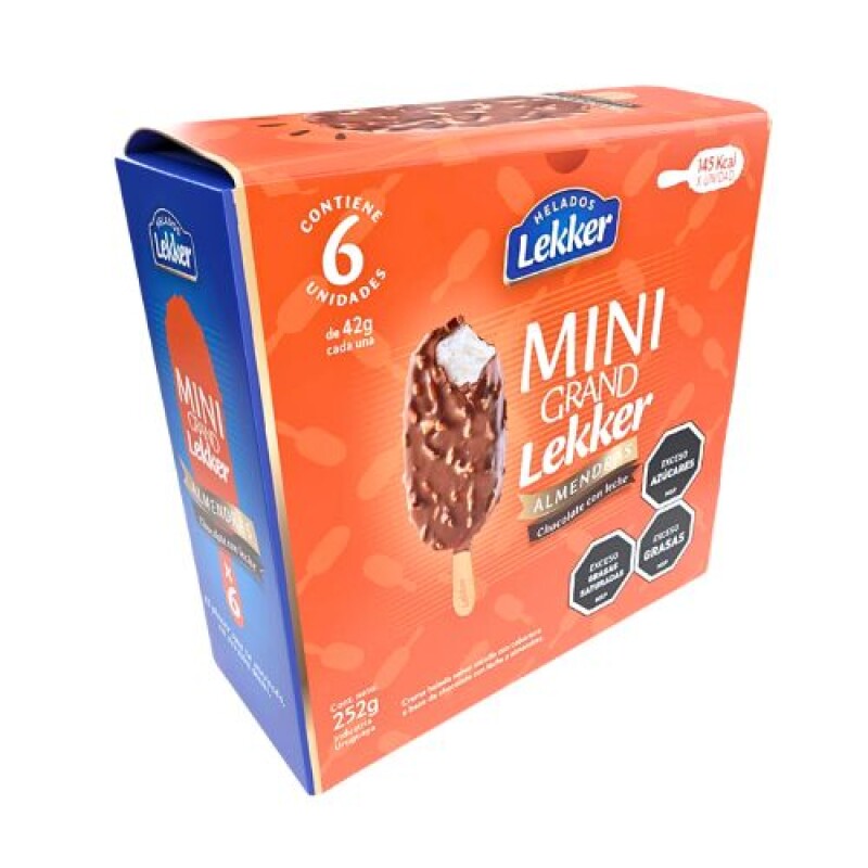 Mini Grand Crema y Choco Blanco c/ Almendras Lekker - 6 ud. - 252 g Mini Grand Crema y Choco Blanco c/ Almendras Lekker - 6 ud. - 252 g