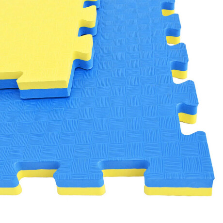 Pack X10 Piso Goma Eva Tatami Encastrable 1mx1mx2cm Gimnasio Negro / Rojo