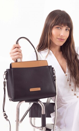 CARTERA LOS ANGELES NEGRO SUELA Y CRUDO