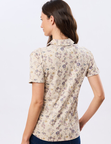 CAMISA ESTAMPADA DE ALGODÓN Beige