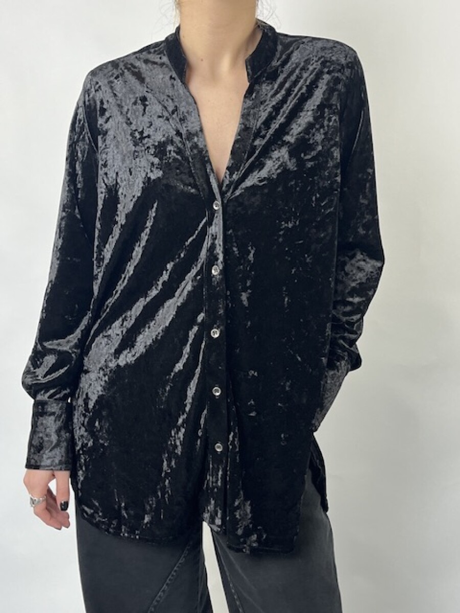 CAMISA VELVET ORNELLA - NEGRO. 