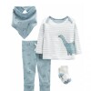 Conjunto 4 piezas Carters con Bandana Dino Celeste RN Conjunto 4 piezas Carters con Bandana Dino Celeste RN