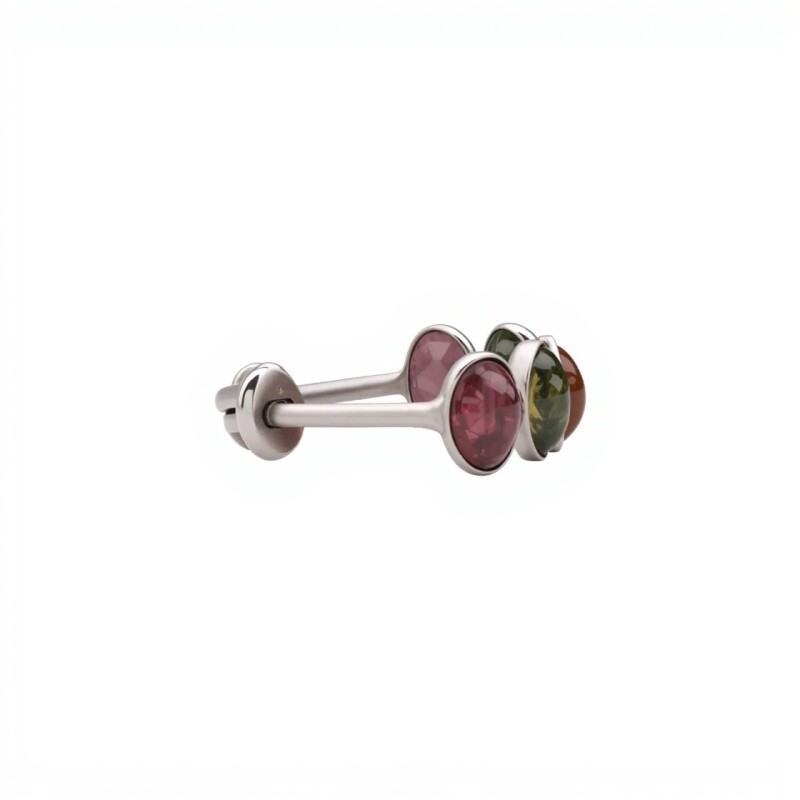 Anillo Óvalos-Plata rodinada-Piedra Turmalina multicolor-AN2016 conpiedra