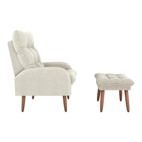 Combo Rustico Poltrona + Puff Nantes Blanco