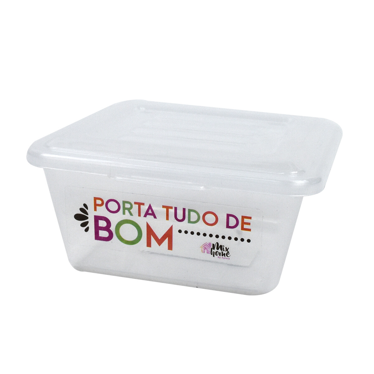 RECIPIENTE PLASTICO INCOLOR FLIP BOX 400ML 12.5X12X5.5CM 9601 