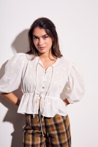 Blusa Broderie Crudo