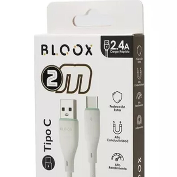 Cable De Datos Bloux Usb A Lightning 2 Metro CABLE BLOOX USB A/LIGHTNING 2M