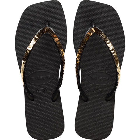 Ojotas Havaianas Slim Square Magic Sequin Negro
