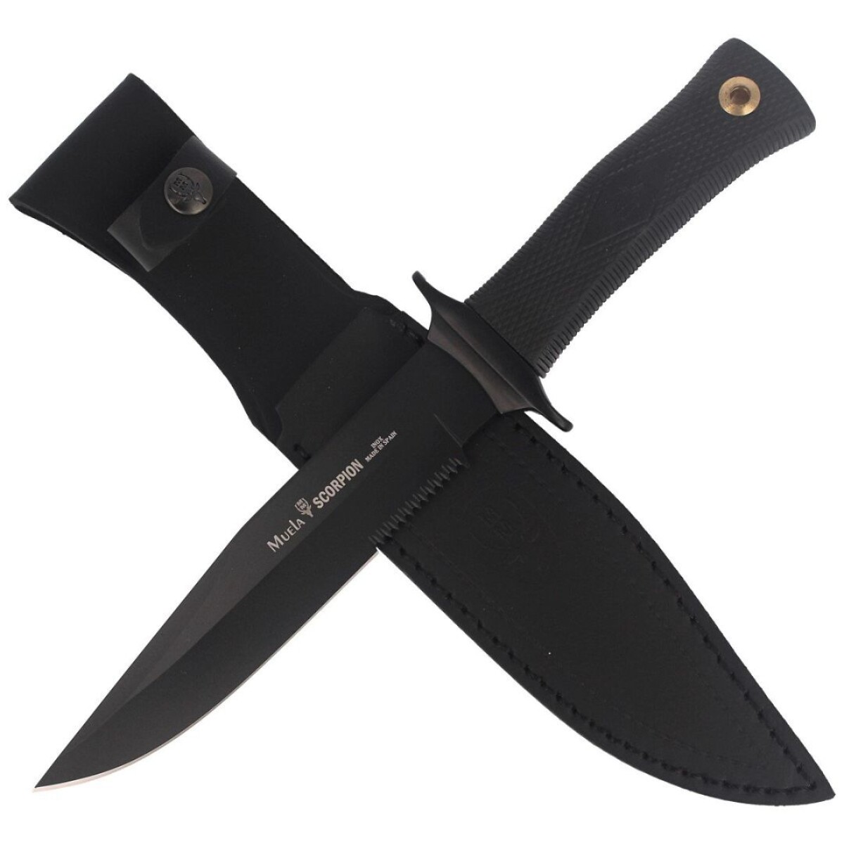 Cuchillo Muela Scorpion Táctico Hoja Acero Lisa Y Dentada 