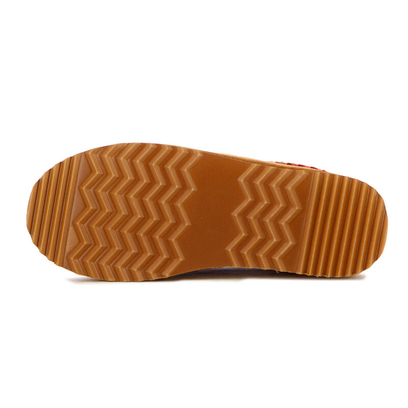 Country Pantufla Cuero / Peluche - Tira De Color Fija - Dama - Camel Camel