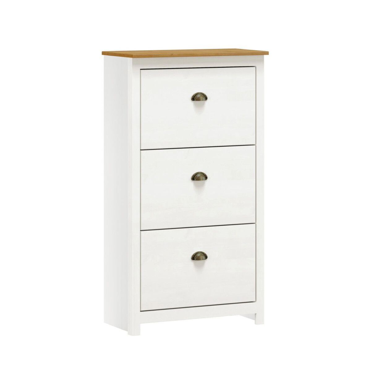 Zapatera 3 Cajones - Linea Colonial - Blanco/Freijo 