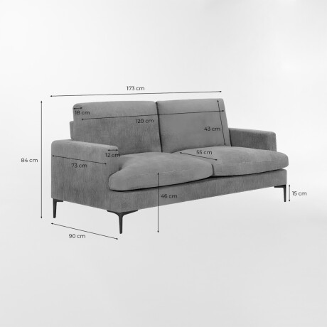Sofá SENSE Gris - 3 CUERPOS