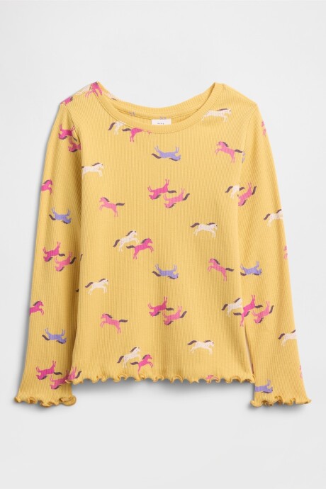 Remera Rib Toddler Niña French Almond