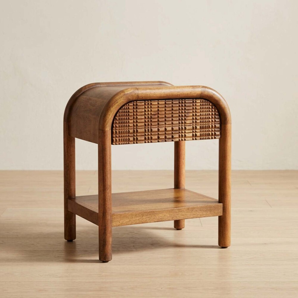 MESA DE LUZ MADERA-DE-MANGO MARRON 1C LEIF