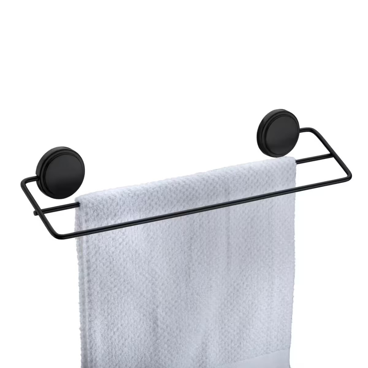 Toallero Doble Adhesivo 45 Cm Negro Mate 