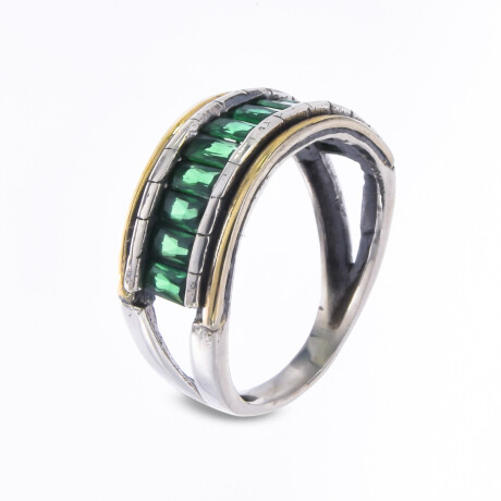 Anillo de plata 925 y double de oro 18 ktes con circonias. Anillo de plata 925 y double de oro 18 ktes con circonias.