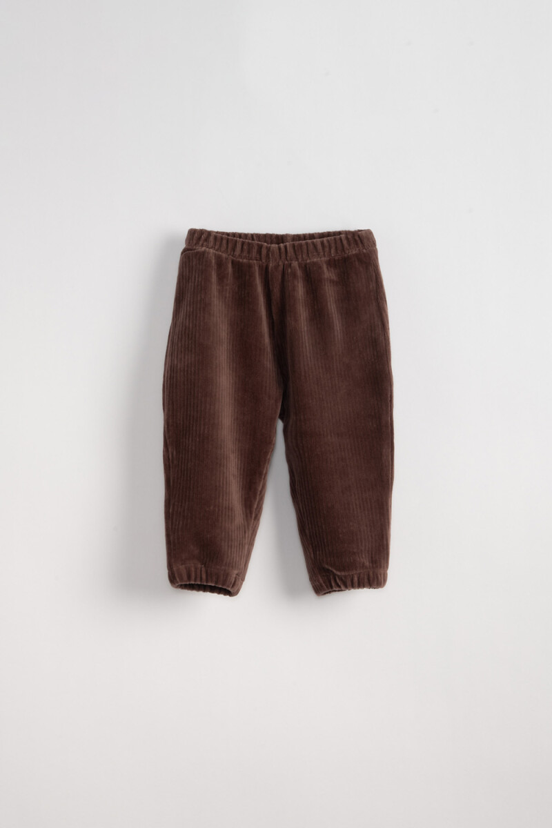 Pantalón jogger de pana - Marrón 