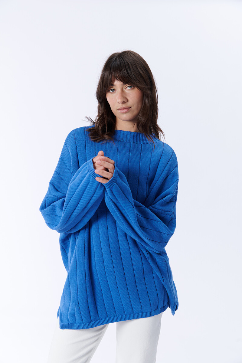 Buzo Punto Oversize Azul