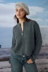 Cardigan rib ajustable gris oscuro