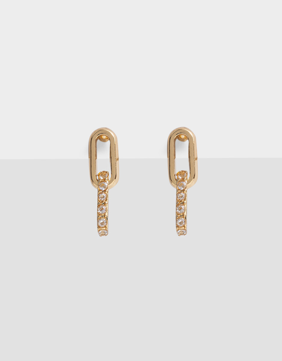Aros Colgantes Cubic Bañados En Oro 