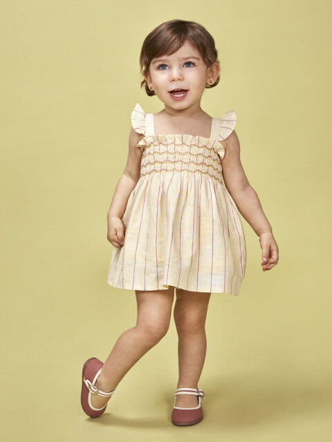 Vestido De Rayas Blanco