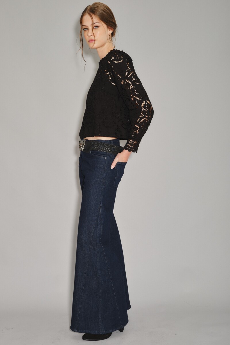 JEN OXFORD PATCH RAW Azul