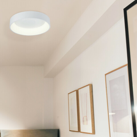 Plafón LED redondo blanco+difusor 27W cálida Ø45cm IX9350