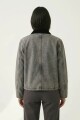 Campera denim con cuello contratono GRIS OSCURO