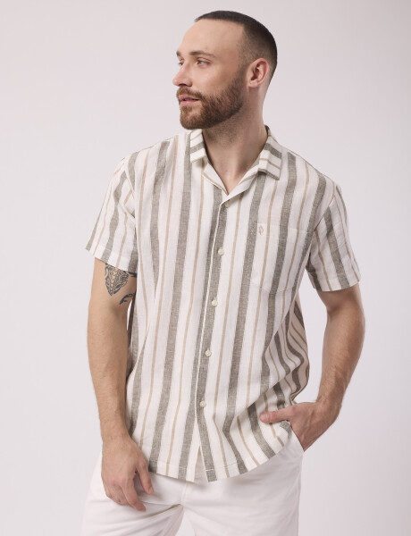 Camisa mc rayada verde