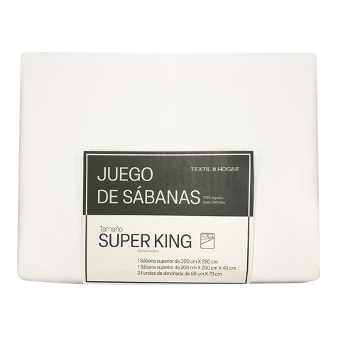 Juego Sábanas Extra King Textil Hogar 300 Hilos Algodón U