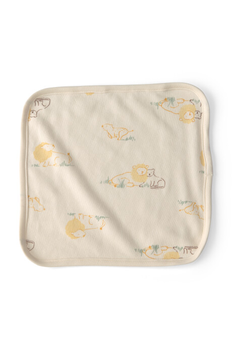 Pack seis paños de aseo, beige, diseño leones Pack seis paños de aseo, beige, diseño leones