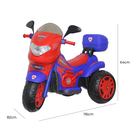Moto A Batería Con Reversa Luces Y Sonido + Casco Rojo