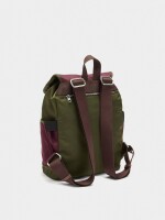 Mochila Color Block Con Nylon caqui