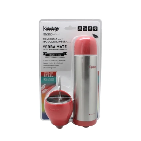 Set Mate y Termo Bala Keep ROSA