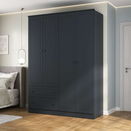 Ropero Americana PLUS 4 puertas 2 cajones 100%MDF Gris Grafito
