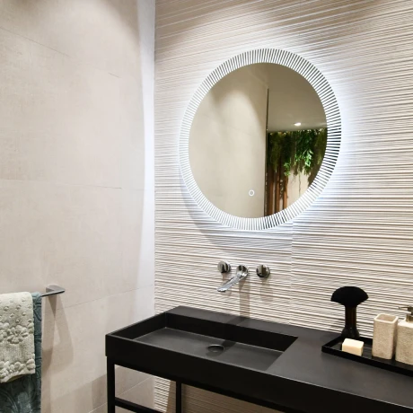 Espejo Frameless 70X70 Anticorrosion Con Luz Led Y Sensor One Touch 000