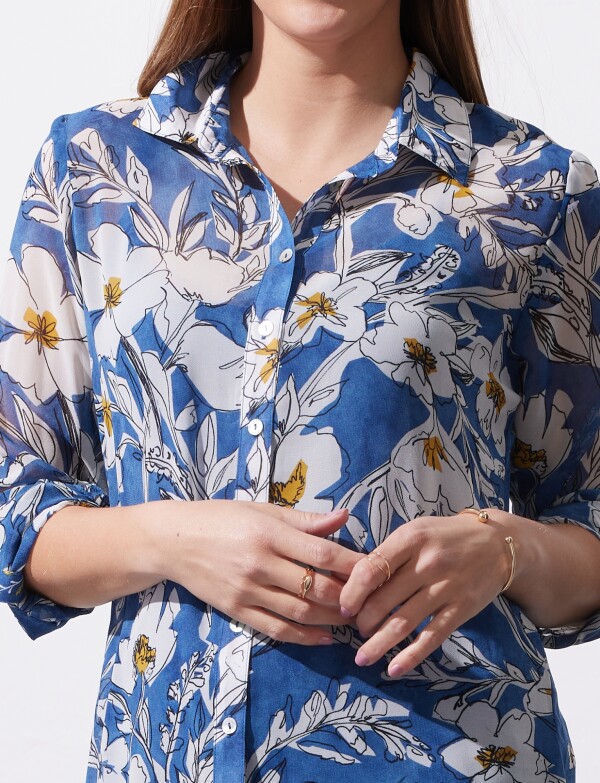 Camisola 2 Pcs Flores AZUL/MULTI