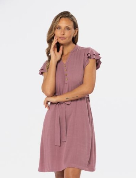 VESTIDO DE LINO Rosado