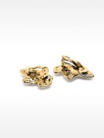 Pendientes Media Flor Con Perlas dorado