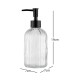 Dispensador de jabón de vidrio con base redonda 400ml TRANSPARENTE