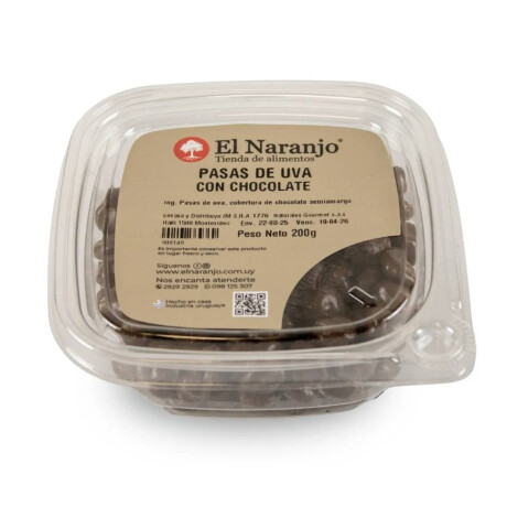 Pasas de Uva Con Chocolate El Naranjo 200 Grs