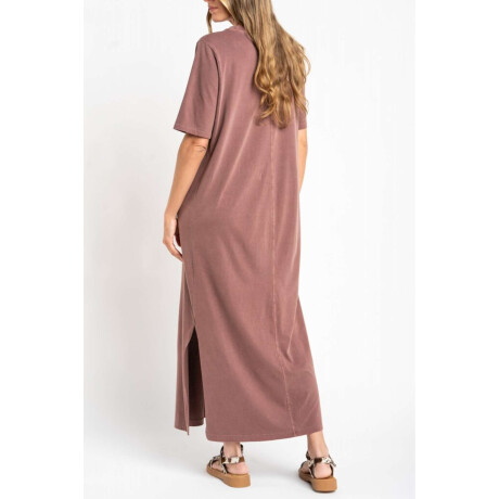 Vestido Algodon Lavado Marron